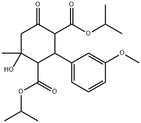 diisopropyl 4-hydroxy-2-(3-methoxyphenyl)-4-methyl-6-oxocyclohexane-1,3-dicarboxylate Struktur