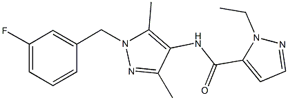 1-ethyl-N-[1-(3-fluorobenzyl)-3,5-dimethyl-1H-pyrazol-4-yl]-1H-pyrazole-5-carboxamide Struktur