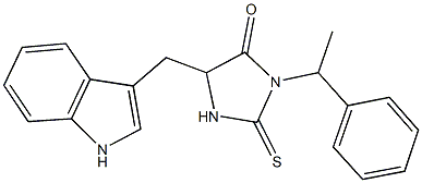 5-(1H-indol-3-ylmethyl)-3-(1-phenylethyl)-2-thioxo-4-imidazolidinone Struktur