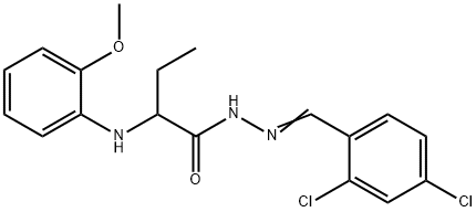 N'-(2,4-dichlorobenzylidene)-2-(2-methoxyanilino)butanohydrazide Struktur