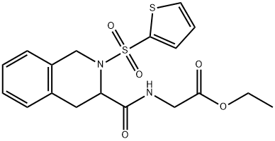 ethyl ({[2-(2-thienylsulfonyl)-1,2,3,4-tetrahydro-3-isoquinolinyl]carbonyl}amino)acetate Struktur