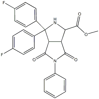 methyl 3,3-bis(4-fluorophenyl)-4,6-dioxo-5-phenyloctahydropyrrolo[3,4-c]pyrrole-1-carboxylate Struktur