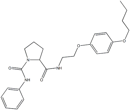 N~2~-[2-(4-butoxyphenoxy)ethyl]-N~1~-phenyl-1,2-pyrrolidinedicarboxamide Struktur