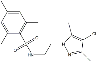 N-[2-(4-chloro-3,5-dimethyl-1H-pyrazol-1-yl)ethyl]-2,4,6-trimethylbenzenesulfonamide Struktur