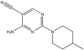 4-amino-2-(4-methyl-1-piperidinyl)-5-pyrimidinecarbonitrile Struktur