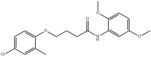 4-(4-chloro-2-methylphenoxy)-N-(2,5-dimethoxyphenyl)butanamide Struktur