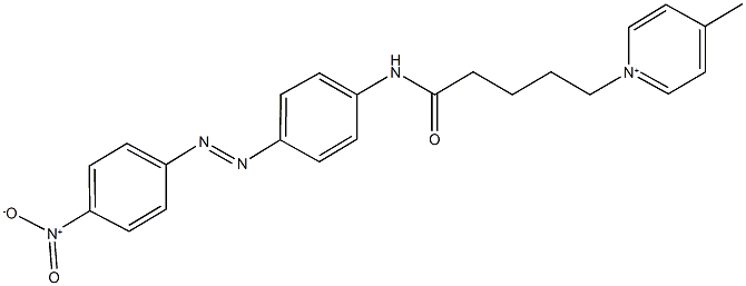 4-methyl-1-(5-{4-[(4-nitrophenyl)diazenyl]anilino}-5-oxopentyl)pyridinium Struktur