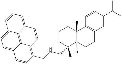 N-[(7-isopropyl-1,4a-dimethyl-1,2,3,4,4a,9,10,10a-octahydro-1-phenanthrenyl)methyl]-N-(1-pyrenylmethyl)amine Struktur