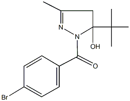 1-(4-bromobenzoyl)-5-tert-butyl-3-methyl-4,5-dihydro-1H-pyrazol-5-ol Struktur