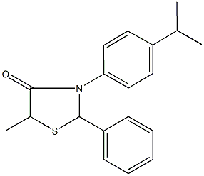 3-(4-isopropylphenyl)-5-methyl-2-phenyl-1,3-thiazolidin-4-one Struktur