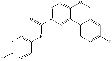 N,6-bis(4-fluorophenyl)-5-methoxy-2-pyridinecarboxamide Struktur