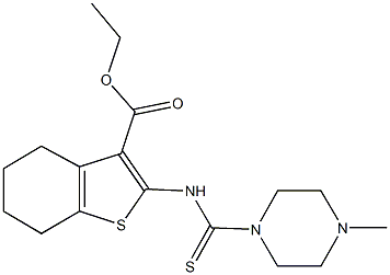 ethyl 2-{[(4-methyl-1-piperazinyl)carbothioyl]amino}-4,5,6,7-tetrahydro-1-benzothiophene-3-carboxylate Structure