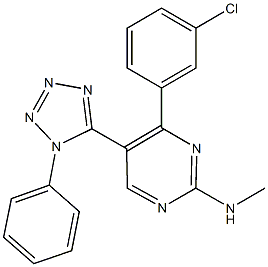 N-[4-(3-chlorophenyl)-5-(1-phenyl-1H-tetraazol-5-yl)-2-pyrimidinyl]-N-methylamine Struktur