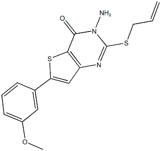 2-(allylsulfanyl)-3-amino-6-(3-methoxyphenyl)thieno[3,2-d]pyrimidin-4(3H)-one Struktur