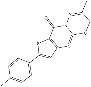 3-methyl-8-(4-methylphenyl)-2H,6H-thieno[3',2':4,5]pyrimido[2,1-b][1,3,4]thiadiazin-6-one Struktur