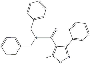 N,N-dibenzyl-5-methyl-3-phenyl-4-isoxazolecarboxamide Struktur