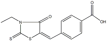 4-[(3-ethyl-4-oxo-2-thioxo-1,3-thiazolidin-5-ylidene)methyl]benzoic acid Struktur