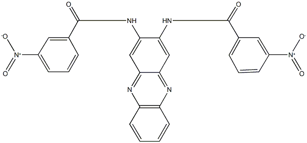 3-nitro-N-[3-({3-nitrobenzoyl}amino)-2-phenazinyl]benzamide Struktur