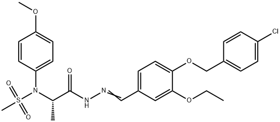 N-[2-(2-{4-[(4-chlorobenzyl)oxy]-3-ethoxybenzylidene}hydrazino)-1-methyl-2-oxoethyl]-N-(4-methoxyphenyl)methanesulfonamide Struktur