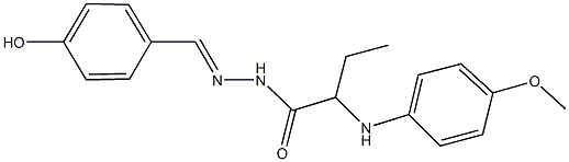 N'-(4-hydroxybenzylidene)-2-(4-methoxyanilino)butanohydrazide Struktur