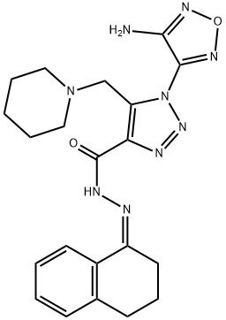 1-(4-amino-1,2,5-oxadiazol-3-yl)-N'-(3,4-dihydro-1(2H)-naphthalenylidene)-5-(1-piperidinylmethyl)-1H-1,2,3-triazole-4-carbohydrazide Struktur