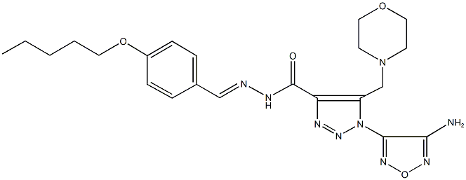 1-(4-amino-1,2,5-oxadiazol-3-yl)-5-(4-morpholinylmethyl)-N'-[4-(pentyloxy)benzylidene]-1H-1,2,3-triazole-4-carbohydrazide Struktur