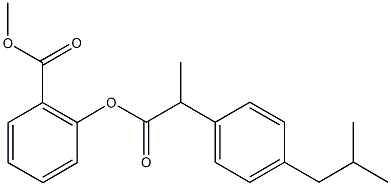 methyl 2-{[2-(4-isobutylphenyl)propanoyl]oxy}benzoate Struktur