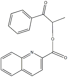 1-methyl-2-oxo-2-phenylethyl 2-quinolinecarboxylate Struktur