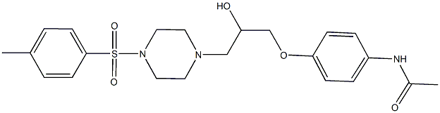 N-[4-(2-hydroxy-3-{4-[(4-methylphenyl)sulfonyl]-1-piperazinyl}propoxy)phenyl]acetamide Struktur