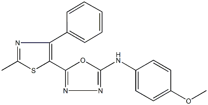 N-(4-methoxyphenyl)-N-[5-(2-methyl-4-phenyl-1,3-thiazol-5-yl)-1,3,4-oxadiazol-2-yl]amine Struktur