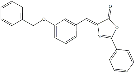 4-[3-(benzyloxy)benzylidene]-2-phenyl-1,3-oxazol-5(4H)-one Struktur