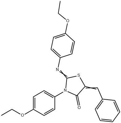 5-benzylidene-3-(4-ethoxyphenyl)-2-[(4-ethoxyphenyl)imino]-1,3-thiazolidin-4-one Struktur