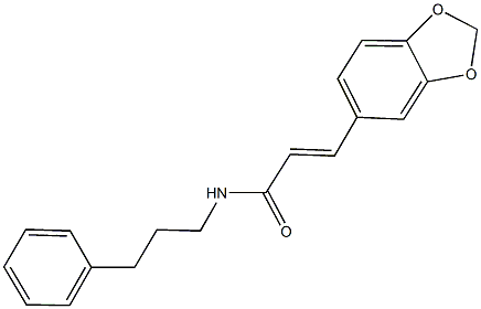 3-(1,3-benzodioxol-5-yl)-N-(3-phenylpropyl)acrylamide Struktur