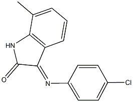 3-[(4-chlorophenyl)imino]-7-methyl-1,3-dihydro-2H-indol-2-one Struktur