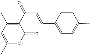 4,6-dimethyl-3-[3-(4-methylphenyl)acryloyl]-2(1H)-pyridinone Struktur