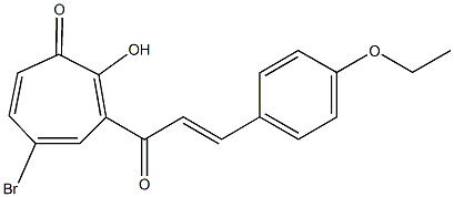 5-bromo-3-[3-(4-ethoxyphenyl)acryloyl]-2-hydroxy-2,4,6-cycloheptatrien-1-one Struktur