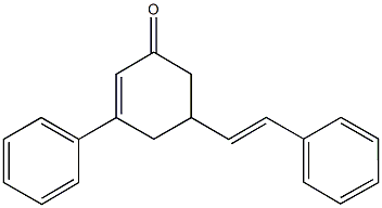 3-phenyl-5-(2-phenylvinyl)-2-cyclohexen-1-one Struktur