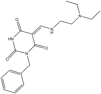 1-benzyl-5-({[2-(diethylamino)ethyl]amino}methylene)-2,4,6(1H,3H,5H)-pyrimidinetrione Struktur