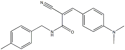 2-cyano-3-[4-(dimethylamino)phenyl]-N-(4-methylbenzyl)acrylamide Struktur