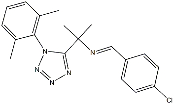 N-(4-chlorobenzylidene)-N-{1-[1-(2,6-dimethylphenyl)-1H-tetraazol-5-yl]-1-methylethyl}amine Struktur