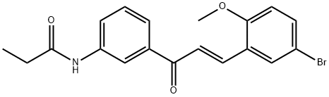 N-{3-[3-(5-bromo-2-methoxyphenyl)acryloyl]phenyl}propanamide Struktur