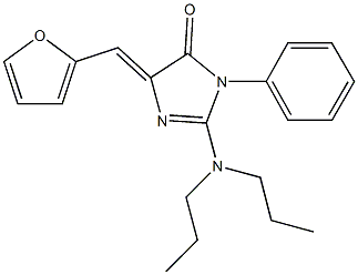 2-(dipropylamino)-5-(2-furylmethylene)-3-phenyl-3,5-dihydro-4H-imidazol-4-one Struktur