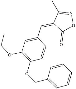 4-[4-(benzyloxy)-3-ethoxybenzylidene]-3-methyl-5(4H)-isoxazolone Struktur