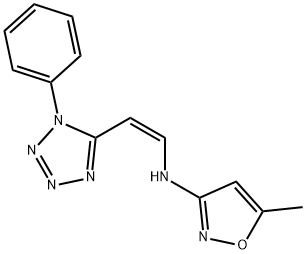 5-methyl-N-[2-(1-phenyl-1H-tetraazol-5-yl)vinyl]-3-isoxazolamine Struktur