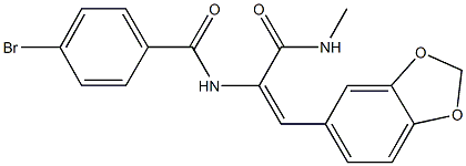 N-{2-(1,3-benzodioxol-5-yl)-1-[(methylamino)carbonyl]vinyl}-4-bromobenzamide Struktur