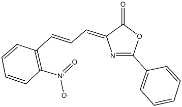 4-(3-{2-nitrophenyl}-2-propenylidene)-2-phenyl-1,3-oxazol-5(4H)-one Struktur