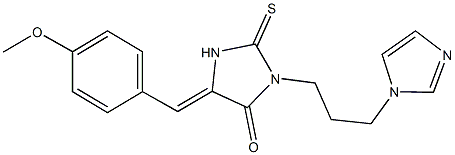 3-[3-(1H-imidazol-1-yl)propyl]-5-(4-methoxybenzylidene)-2-thioxo-4-imidazolidinone Struktur