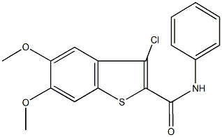 3-chloro-5,6-dimethoxy-N-phenyl-1-benzothiophene-2-carboxamide Struktur