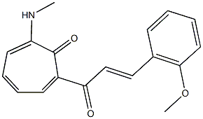 2-[3-(2-methoxyphenyl)acryloyl]-7-(methylamino)-2,4,6-cycloheptatrien-1-one Struktur