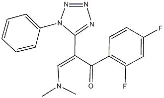 1-(2,4-difluorophenyl)-3-(dimethylamino)-2-(1-phenyl-1H-tetraazol-5-yl)-2-propen-1-one Struktur